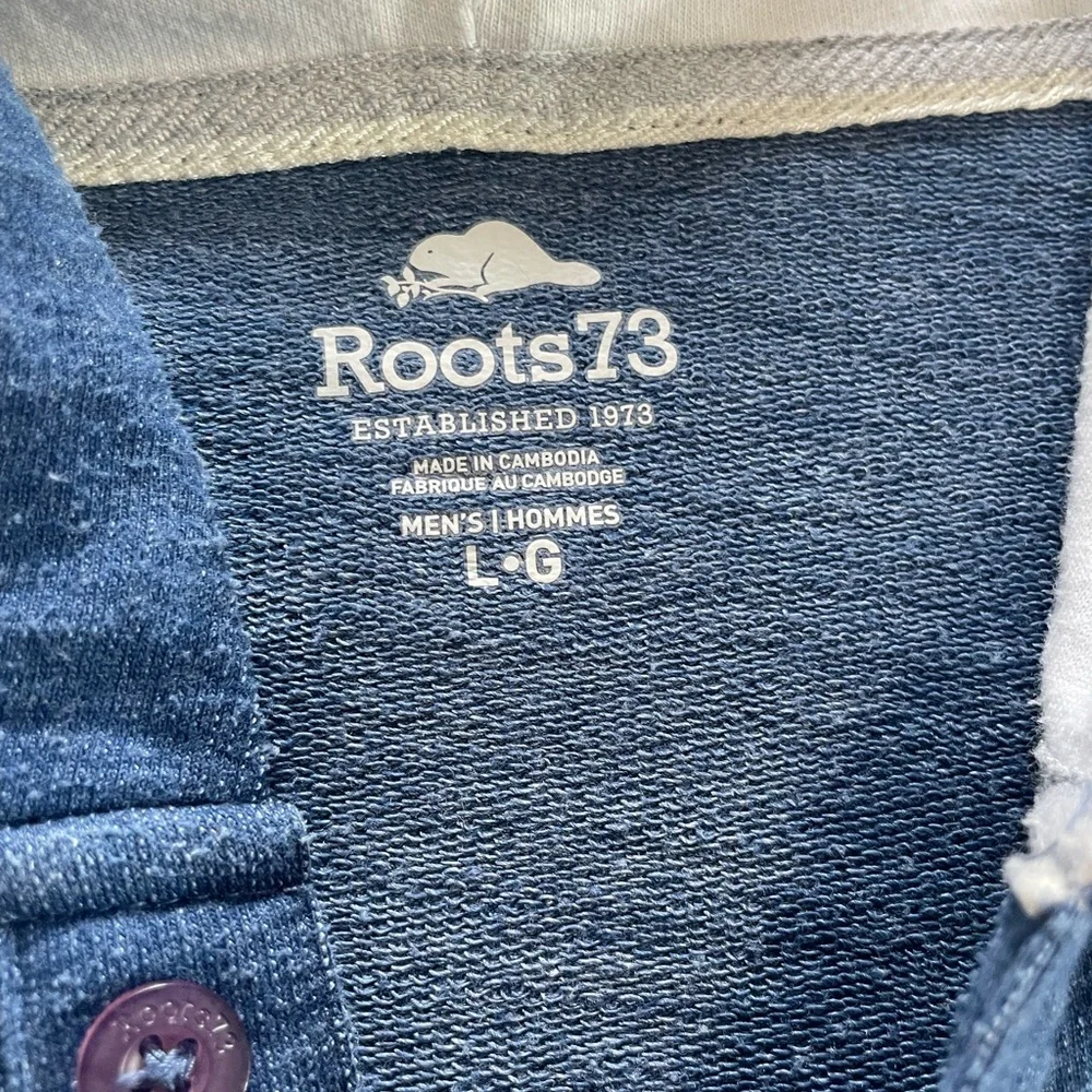 NBC Sports Blue Textured Men's Shirt with Hoodie - Roots 73. size‎ Large
